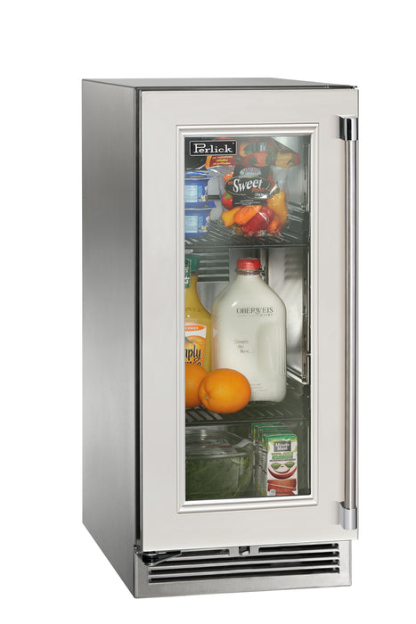15" Signature Series Outdoor Refrigerator Fully Integrated Panel Ready Glass Door