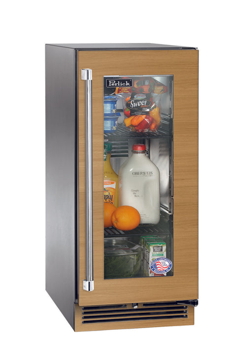 15" Signature Series Outdoor Refrigerator Fully Integrated Panel Ready Glass Door