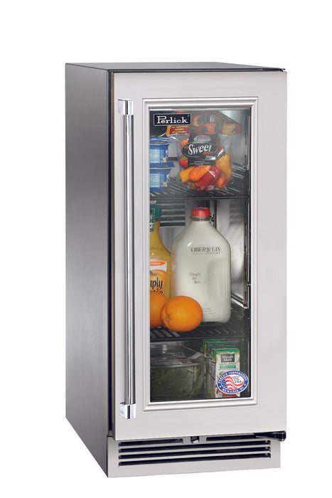 15" Signature Series Outdoor Refrigerator Fully Integrated Panel Ready Glass Door