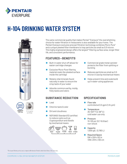 H-104 Drinking Water System- 6PK