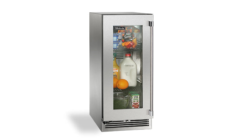 15" Signature Series Outdoor Refrigerator Stainless Glass Door