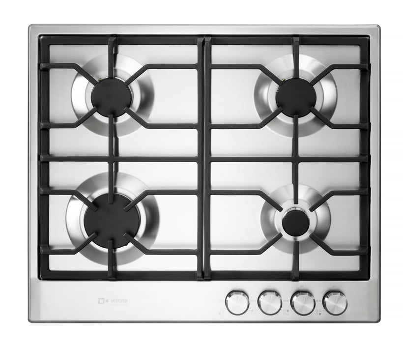 Verona 24" Designer Gas Cooktop-Brass Burners SS