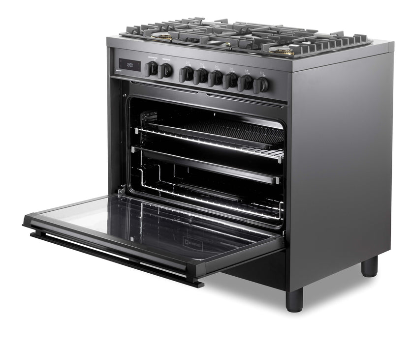 Verona Ult Midnight 36" Dual Fuel Range - Full Black